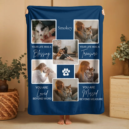 Collage Pet Photo With Quotes Blanket