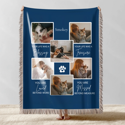 Collage Pet Photo With Quotes Blanket
