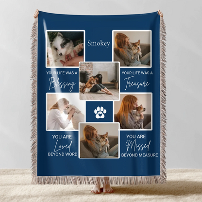 Collage Pet Photo With Quotes Blanket