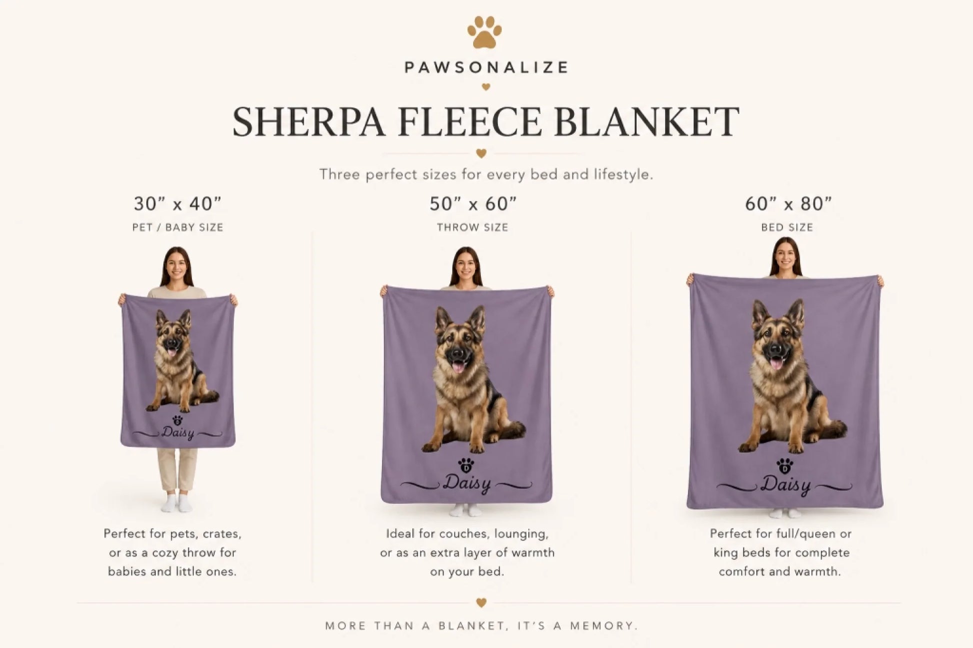 Blanket size mock up