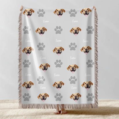 Custom Pet Face & Name Blanket | Personalized Dog & Cat Photo Gift – Pawsonalize